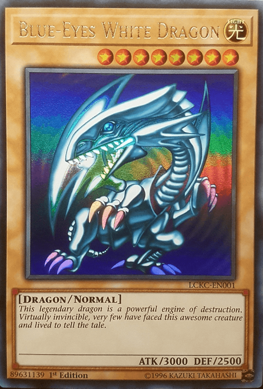 Blue-Eyes White Dragon (Version 1) [LCKC-EN001] Ultra Rare - Doe's Cards