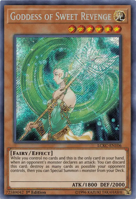 Goddess of Sweet Revenge [LCKC-EN106] Secret Rare - Doe's Cards