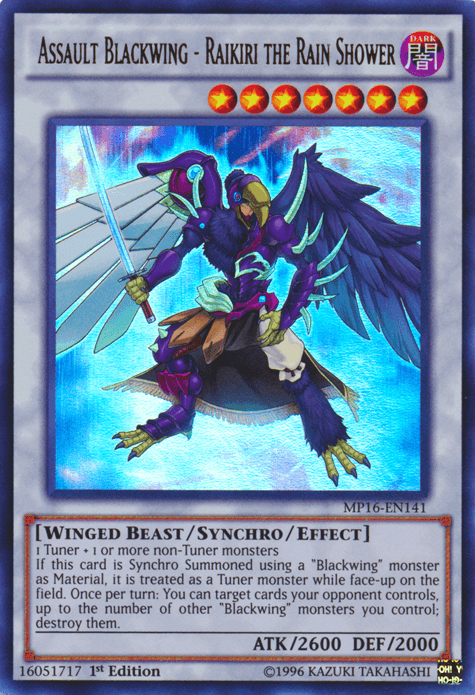 Assault Blackwing - Raikiri the Rain Shower [MP16-EN141] Ultra Rare - Doe's Cards