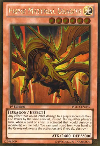 Prime Material Dragon [PGLD-EN065] Gold Rare - Doe's Cards