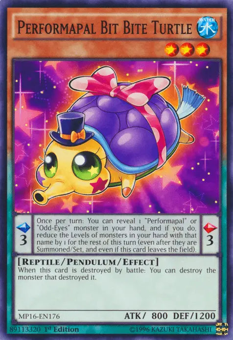 Performapal Bit Bite Turtle [MP16-EN176] Common - Doe's Cards