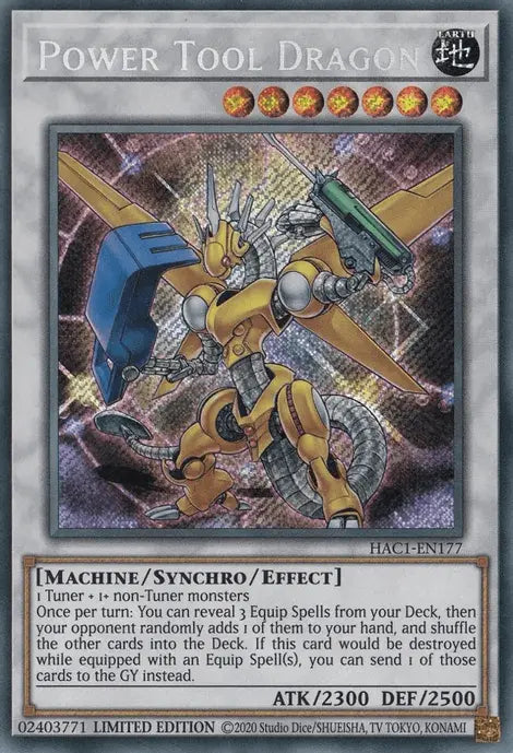 Power Tool Dragon [HAC1-EN177] Secret Rare - Doe's Cards