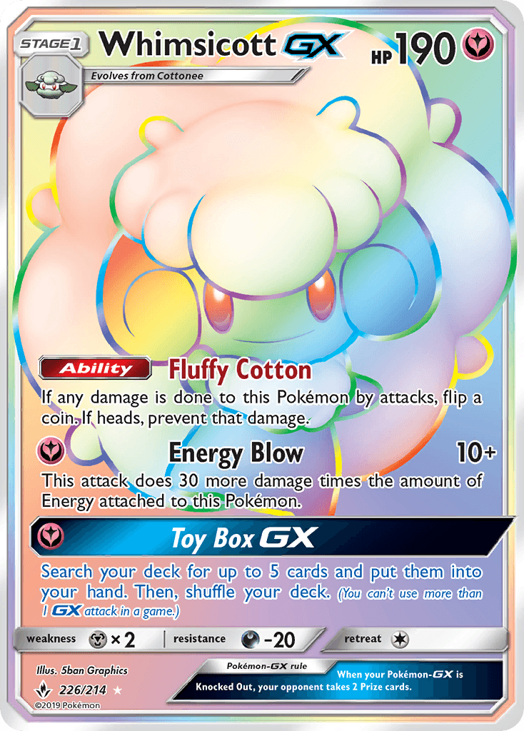 Whimsicott GX (226/214) [Sun & Moon: Unbroken Bonds] - Doe's Cards