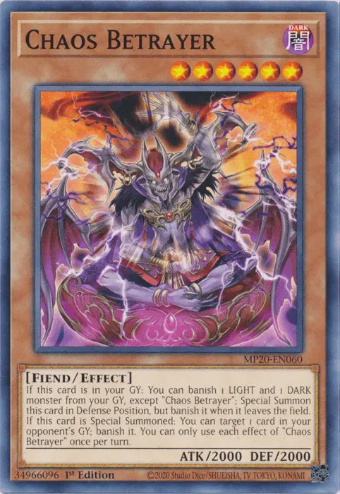 Chaos Betrayer [MP20-EN060] Common - Doe's Cards