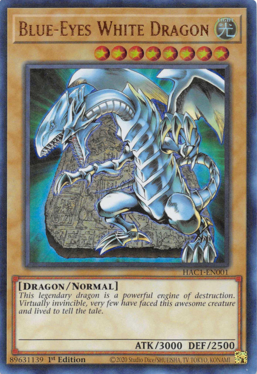 Blue-Eyes White Dragon (Duel Terminal) [HAC1-EN001] Parallel Rare - Doe's Cards