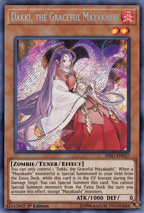 Dakki, the Graceful Mayakashi [HISU-EN027] Secret Rare - Doe's Cards