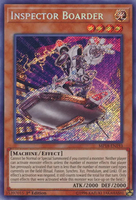 Inspector Boarder [MP18-EN193] Secret Rare - Doe's Cards