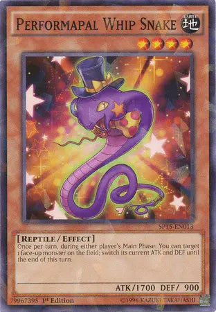 Performapal Whip Snake [SP15-EN013] Shatterfoil Rare - Doe's Cards