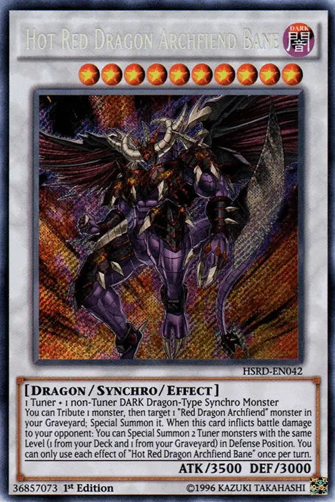 Hot Red Dragon Archfiend Bane [HSRD-EN042] Secret Rare - Doe's Cards