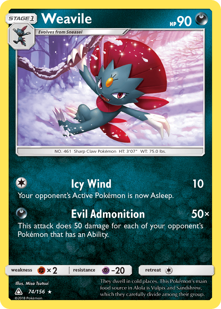 Weavile (74/156) [Sun & Moon: Ultra Prism] - Doe's Cards