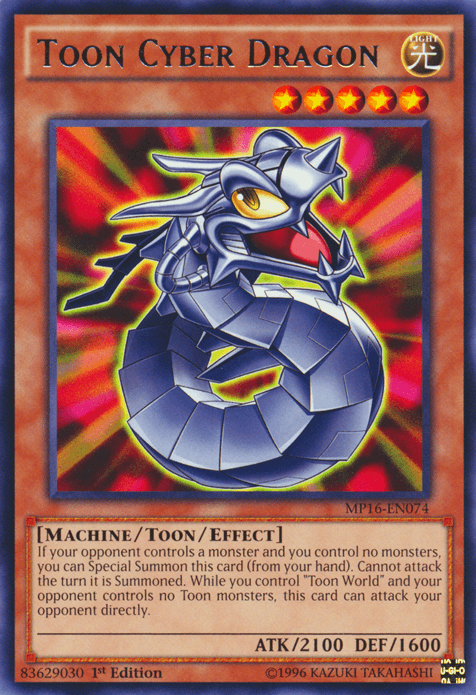 Toon Cyber Dragon [MP16-EN074] Rare - Doe's Cards