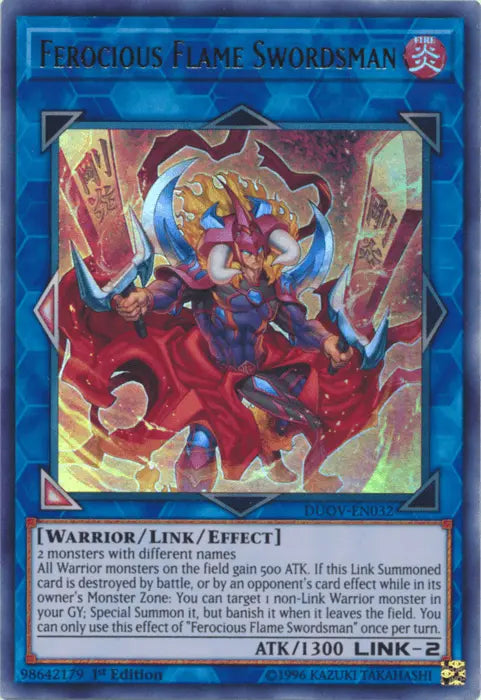 Ferocious Flame Swordsman [DUOV-EN032] Ultra Rare - Doe's Cards
