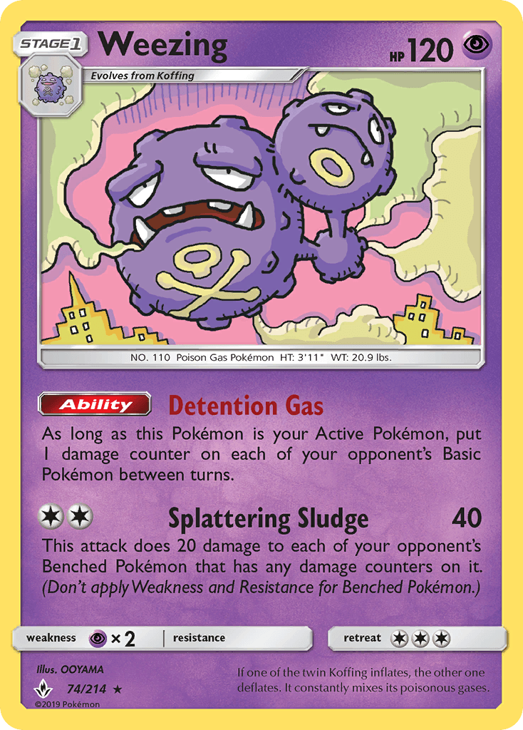 Weezing (74/214) [Sun & Moon: Unbroken Bonds] - Doe's Cards