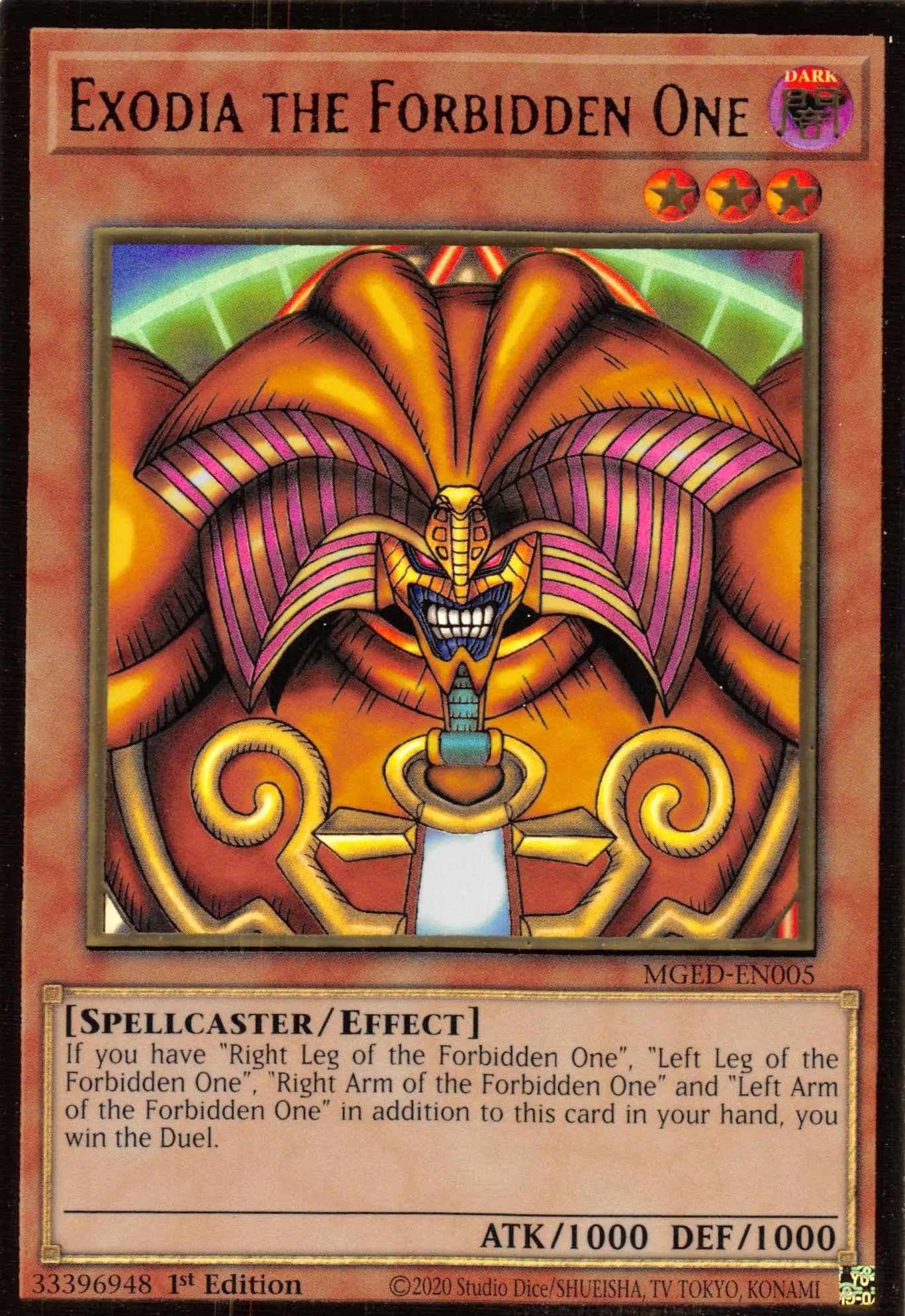 Exodia the Forbidden One [MGED-EN005] Gold Rare - Doe's Cards