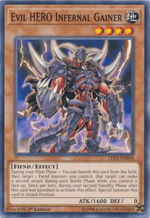 Evil Hero Infernal Gainer [LED5-EN018] Common - Doe's Cards