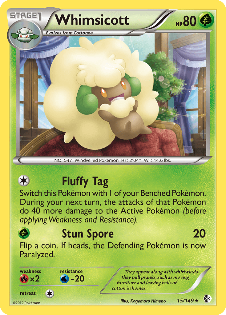 Whimsicott (15/149) [Black & White: Boundaries Crossed] - Doe's Cards