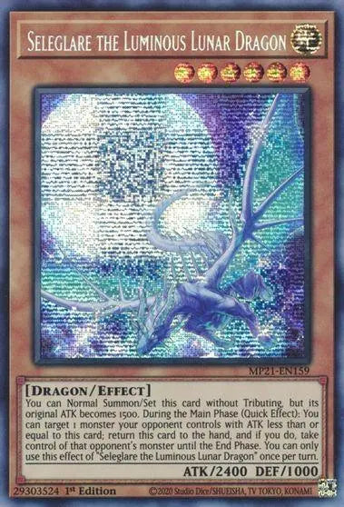 Seleglare the Luminous Lunar Dragon [MP21-EN159] Prismatic Secret Rare - Doe's Cards