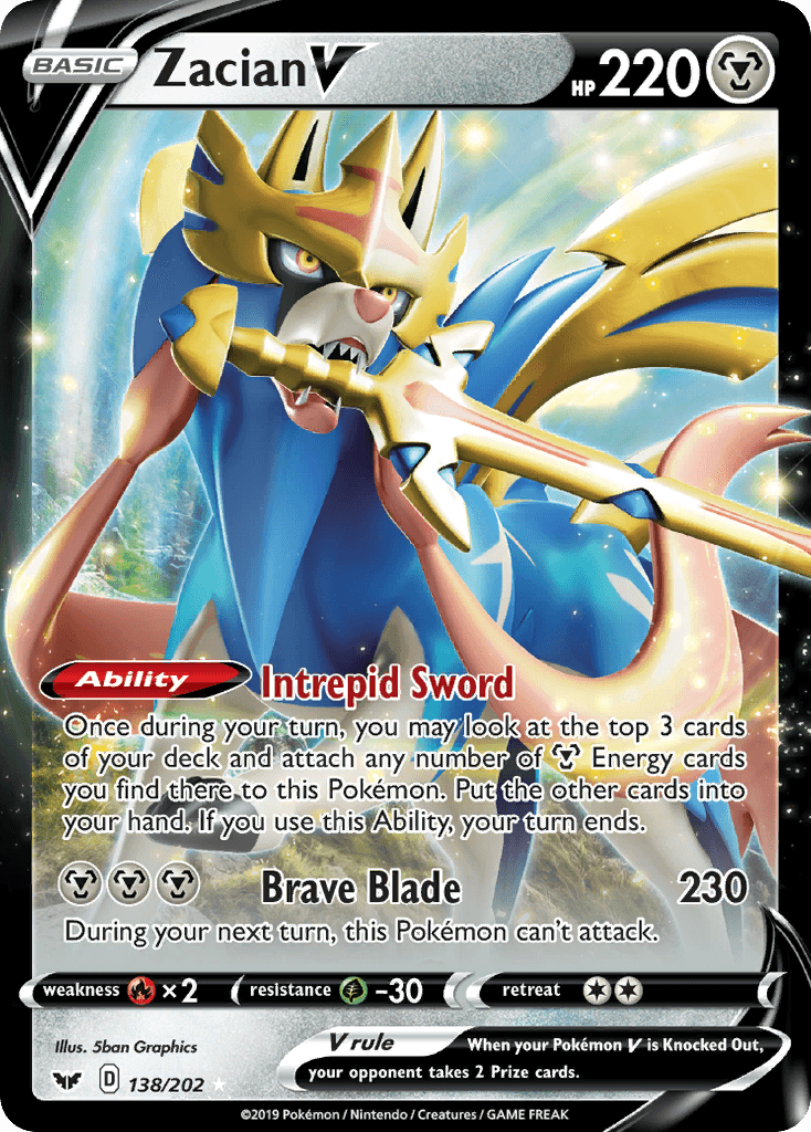 Zacian V (138/202) [Sword & Shield: Base Set] - Doe's Cards