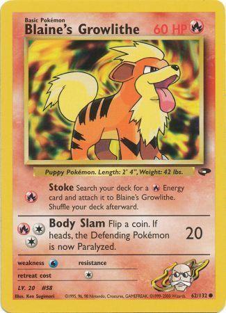 Blaine's Growlithe (62/132) [Gym Challenge Unlimited] - Doe's Cards