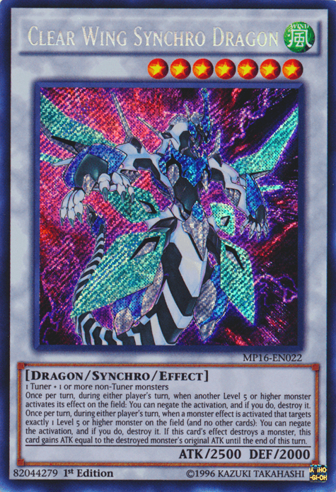 Clear Wing Synchro Dragon [MP16-EN022] Secret Rare - Doe's Cards