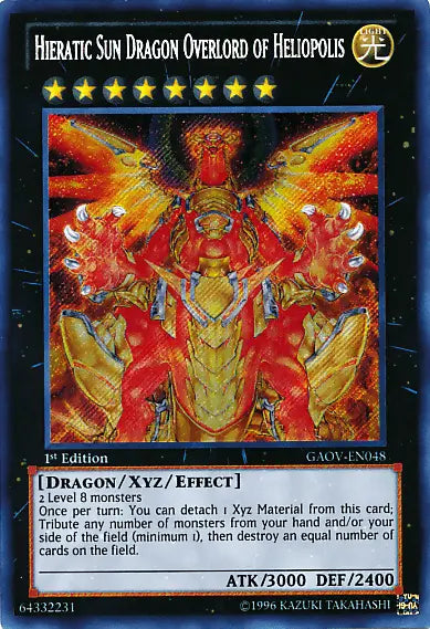 Hieratic Sun Dragon Overlord of Heliopolis [GAOV-EN048] Secret Rare - Doe's Cards