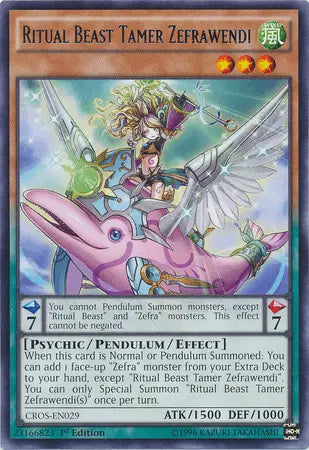 Ritual Beast Tamer Zefrawendi [CROS-EN029] Rare - Doe's Cards