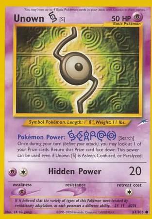 Unown [S] (87/105) [Neo Destiny Unlimited] - Doe's Cards