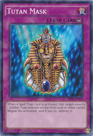 Tutan Mask [BP03-EN195] Shatterfoil Rare - Doe's Cards