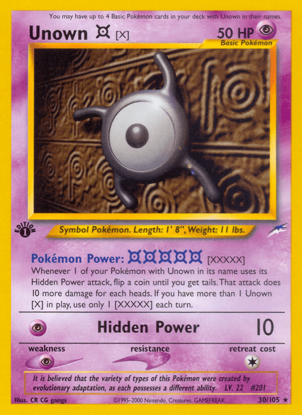 Unown [X] (30/105) [Neo Destiny 1st Edition] - Doe's Cards