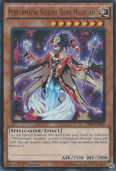 Performapal Sleight Hand Magician [YS16-EN001] Ultra Rare - Doe's Cards