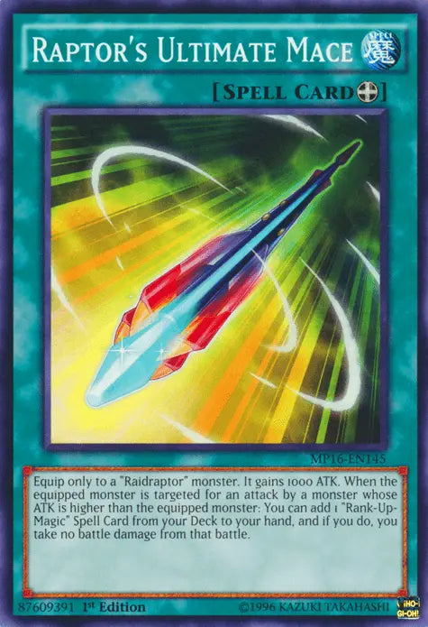 Raptor's Ultimate Mace [MP16-EN145] Common - Doe's Cards