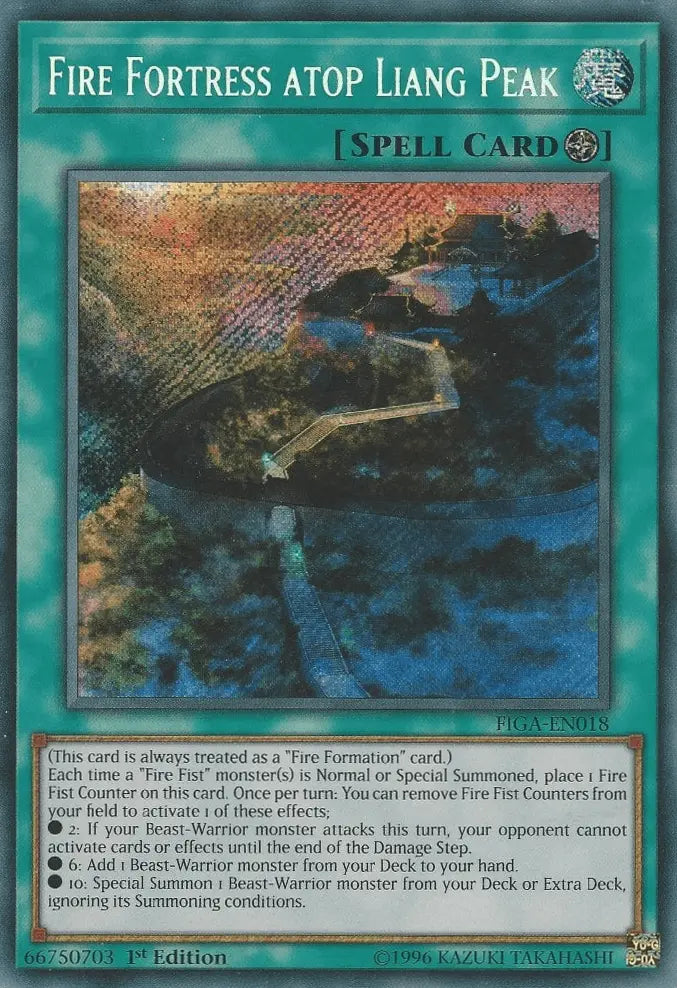 Fire Fortress atop Liang Peak [FIGA-EN018] Secret Rare - Doe's Cards