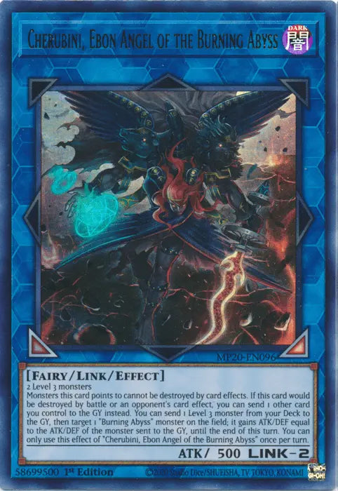 Cherubini, Ebon Angel of the Burning Abyss [MP20-EN096] Ultra Rare - Doe's Cards