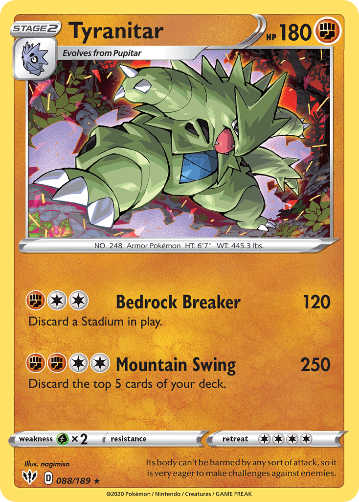 Tyranitar (088/189) [Sword & Shield: Darkness Ablaze] - Doe's Cards