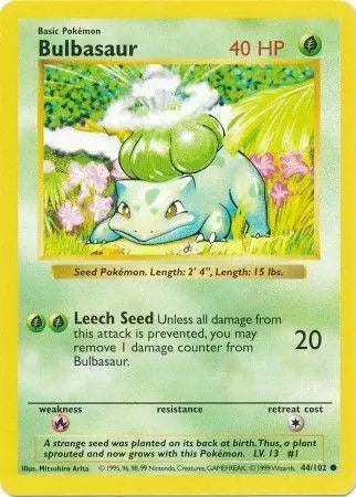 Bulbasaur (44/102) [Base Set Shadowless Unlimited] - Doe's Cards