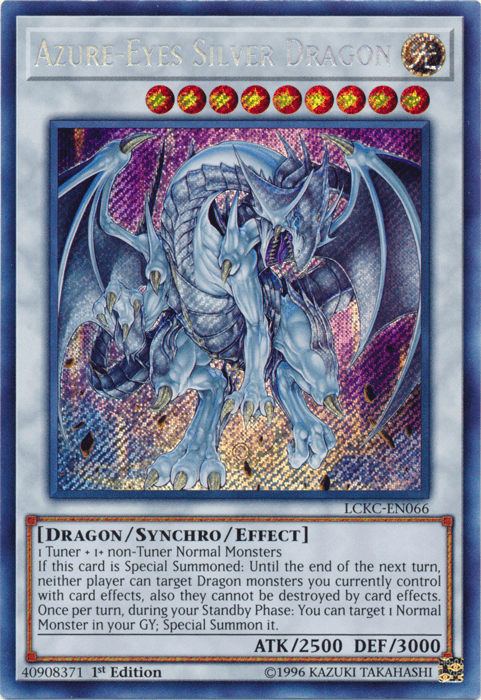 Azure-Eyes Silver Dragon [LCKC-EN066] Secret Rare - Doe's Cards