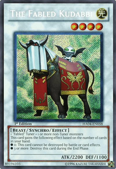 The Fabled Kudabbi [HA04-EN058] Secret Rare - Doe's Cards