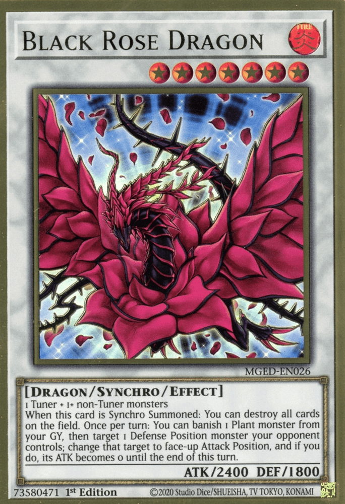 Black Rose Dragon [MGED-EN026] Gold Rare - Doe's Cards