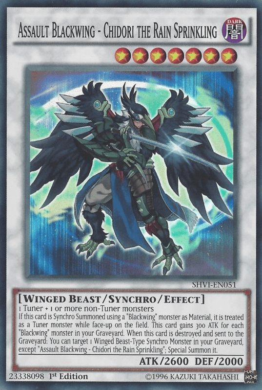 Assault Blackwing - Chidori the Rain Sprinkling [SHVI-EN051] Super Rare - Doe's Cards