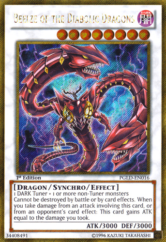 Beelze of the Diabolic Dragons [PGLD-EN016] Gold Secret Rare - Doe's Cards