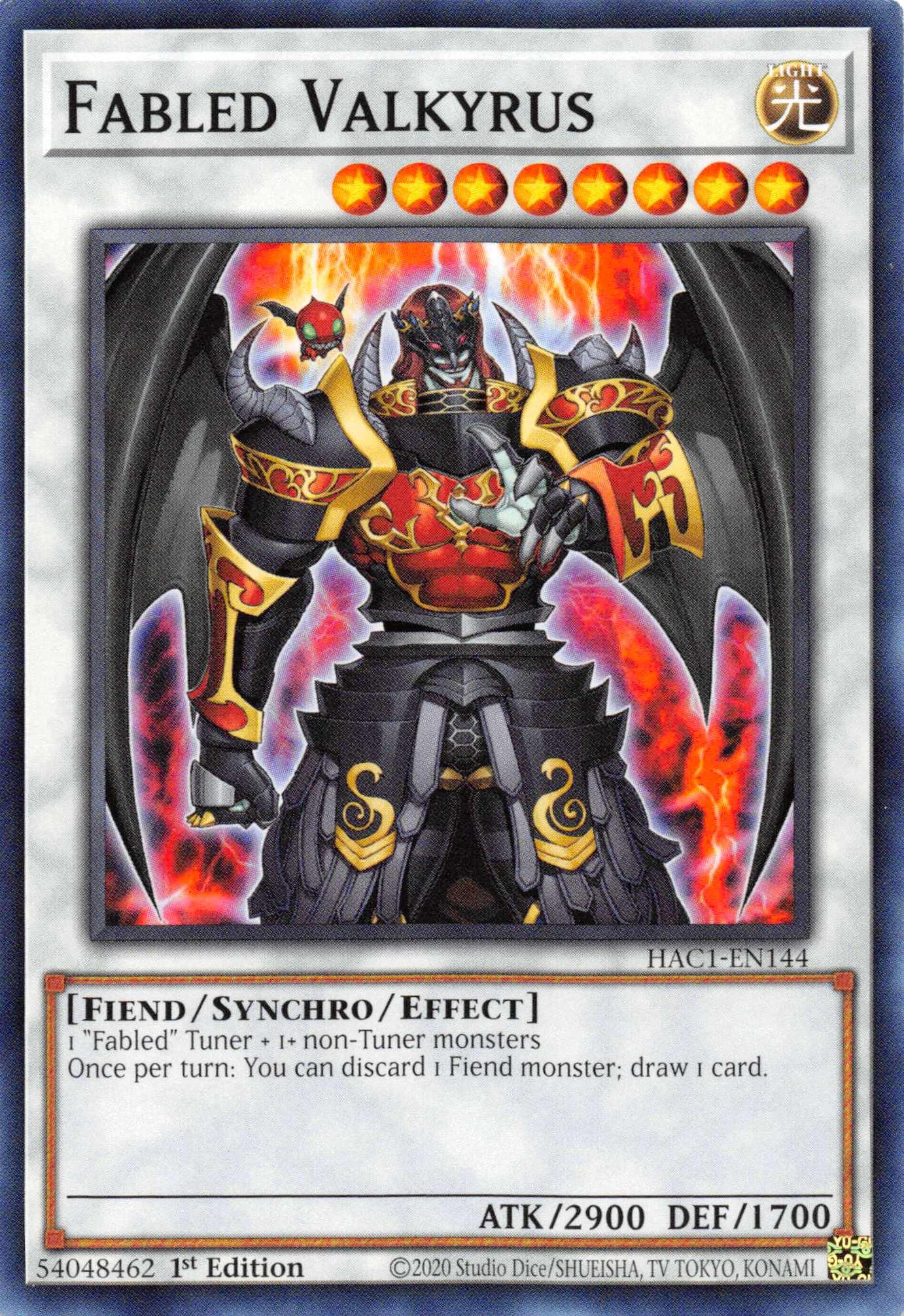Fabled Valkyrus [HAC1-EN144] Common - Doe's Cards