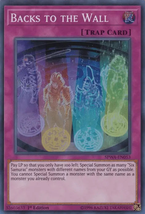 Backs to the Wall [SPWA-EN053] Super Rare - Doe's Cards