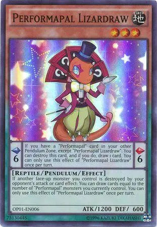 Performapal Lizardraw [OP01-EN006] Super Rare - Doe's Cards