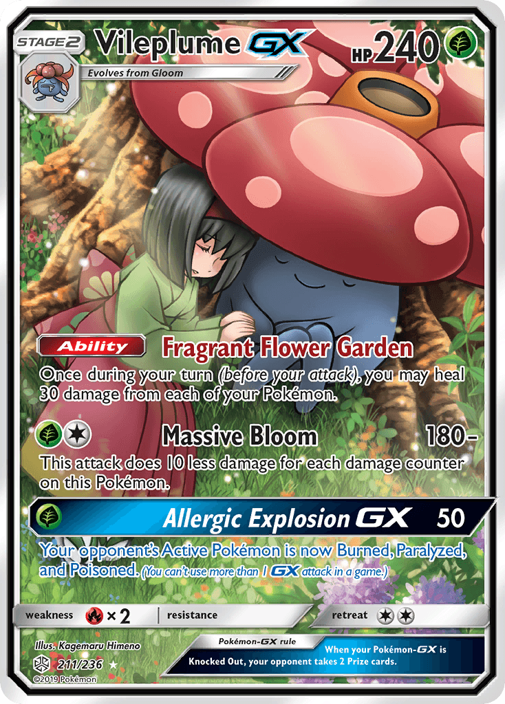 Vileplume GX (211/236) [Sun & Moon: Cosmic Eclipse] - Doe's Cards