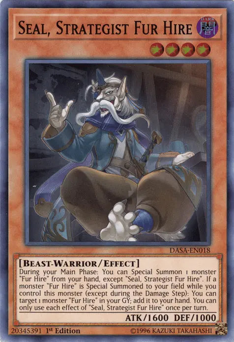 Seal, Strategist Fur Hire [DASA-EN018] Super Rare - Doe's Cards
