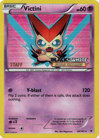 Victini (43/101) (Staff Prerelease Promo) [Black & White: Black Star Promos] - Doe's Cards