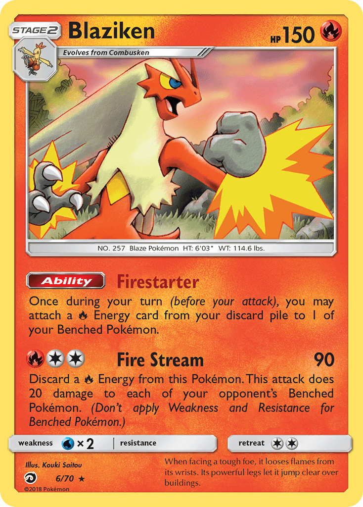 Blaziken (6/70) [Sun & Moon: Dragon Majesty] - Doe's Cards