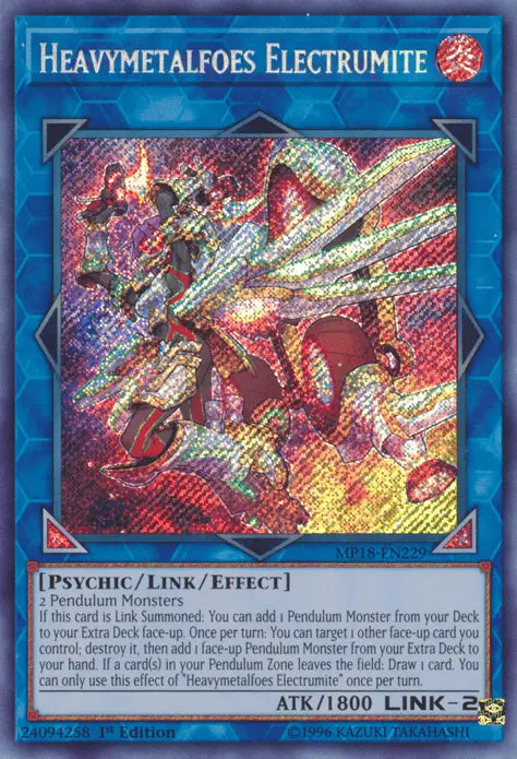 Heavymetalfoes Electrumite [MP18-EN229] Secret Rare - Doe's Cards