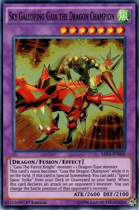 Sky Galloping Gaia the Dragon Champion [MIL1-EN010] Super Rare - Doe's Cards