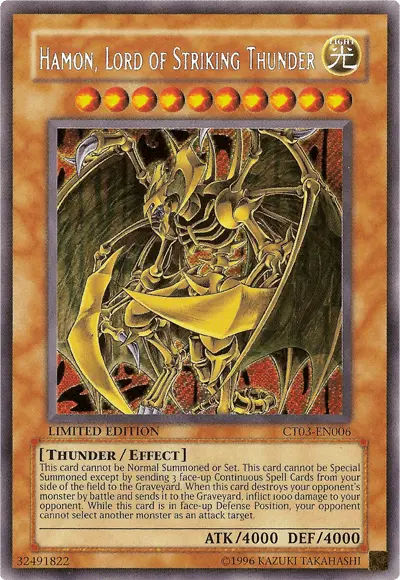 Hamon, Lord of Striking Thunder [CT03-EN006] Secret Rare - Doe's Cards